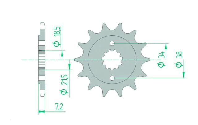 AFAM Steel Standard Front Sprocket 20320 - 520, Size 100 mm