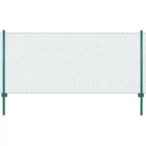 Vidaxl Wire Mesh Fence With Posts Steel 25X0.5 M Green