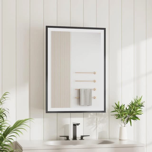 Kabinet UK Surface-Mount LED Mirror Cabinet with Single Door Black unisex One Size