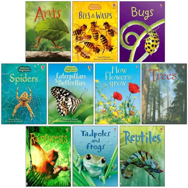 Usborne Beginners Nature 10 Books Set ( Ants, Bugs, Spiders, Tree, Reptiles, & MORE ) Stephanie Turnbull, Rebecca Gilpin, James Maclaine Books
