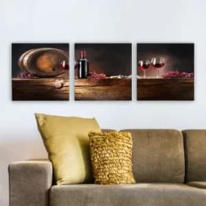Pdr70 Multicolor Decorative Canvas Painting (3 Pieces)
