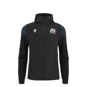 Macron Scotland Rugby 6 Nations Zip Hoodie 2023 2024 Adults - Black