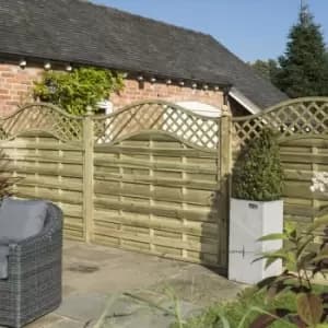 Rowlinson Grosvenor Fence Panel 6' x 4' - 120cm (h) x 180cm (w) x 4cm (d) (3 Pack) in Natural Timber
