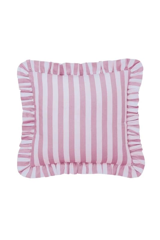 Helena Springfield 'Candy Stripe' Cotton Cushion in Pink Size: 40cm x 40cm Pink Unisex 40cm x 40 cm