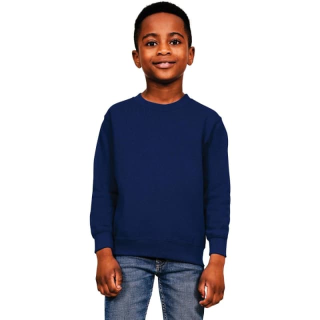 Casual Classics Blended Ringspun Cotton Sweatshirt in Navy Size: 1-2 Years Navy Unisex 1-2 Years