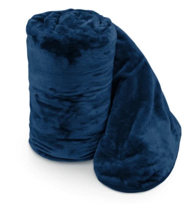 Velosso Luxurious Ultra-Soft Plush Faux Mink Fur Throw Blanket - 200Cm X 240Cm, For Sofa, Bed - Navy
