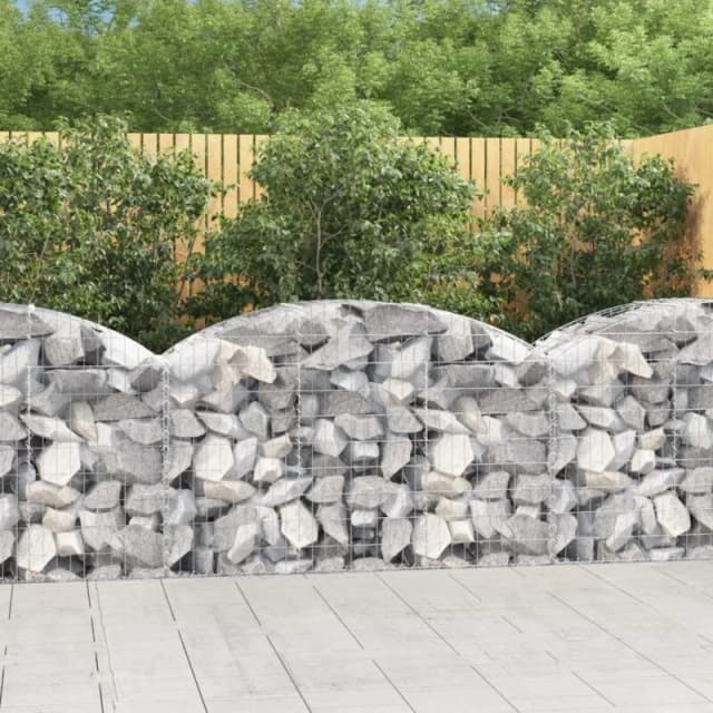VIDAXL Arched Gabion Basket 150x50x80/100cm Galvanised Iron vidaXL 8720845651176