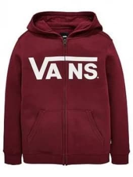 Vans Boys Classic Zip Hoodie Burgundy Size M9 11 Years