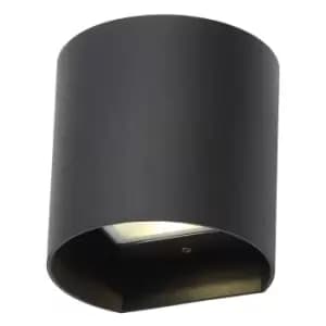 Zinc MAUI 8W LED Outdoor Up and Down Wall Light Black