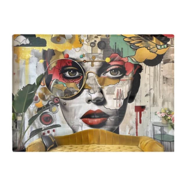 Warren Reed Designer Abstract Face Behind Sofa Chopping Board