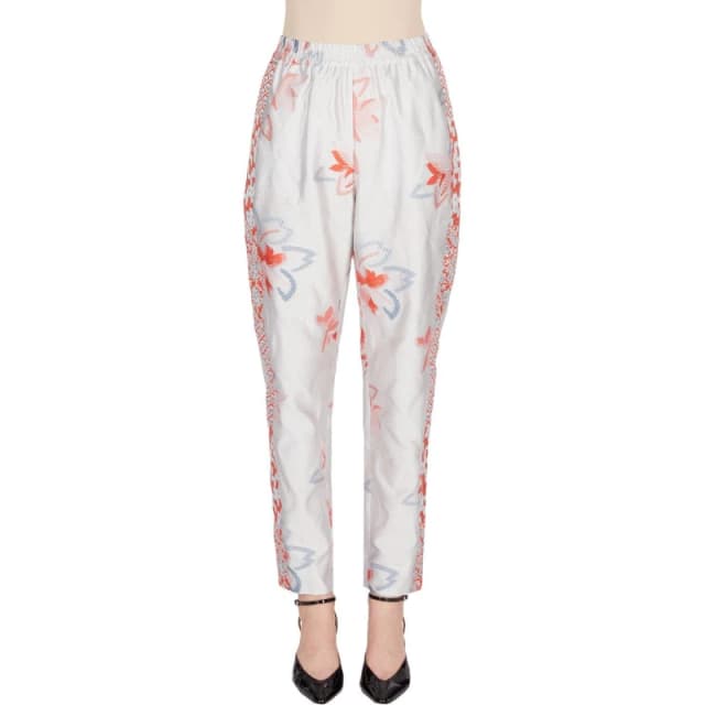 Emporio Armani Womens Floral Tapered Trousers Fantasia female 14 (L)