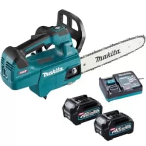 Makita UC002G 40v Max XGT Cordless Brushless Top Handle Chainsaw 250mm 2 x 2.5ah Li-ion Charger