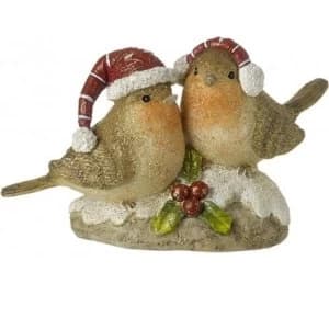 Perched Robin Couple Decoration