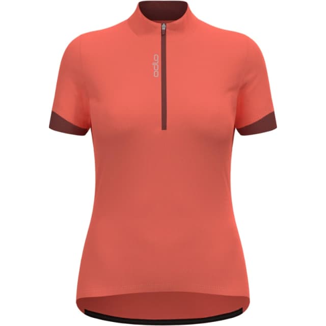 Odlo Womens Short-Sleeve Cycling Jersey Living Coral female 10 (S)
