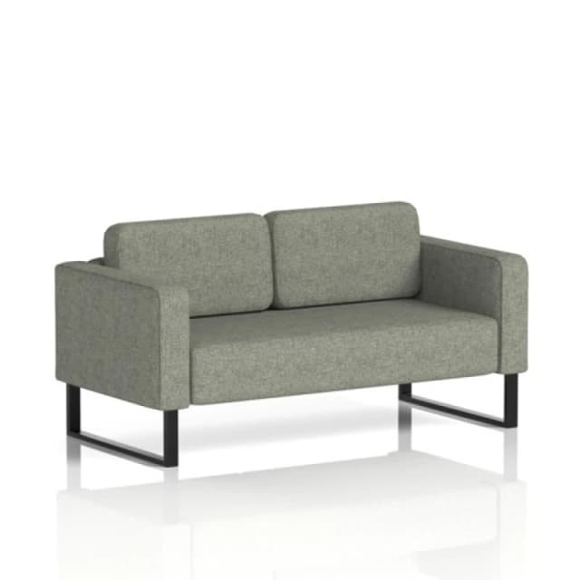 Brixworth Office Sofa 2 Seater with Black Legs in Rivet Fabric - Vitreous