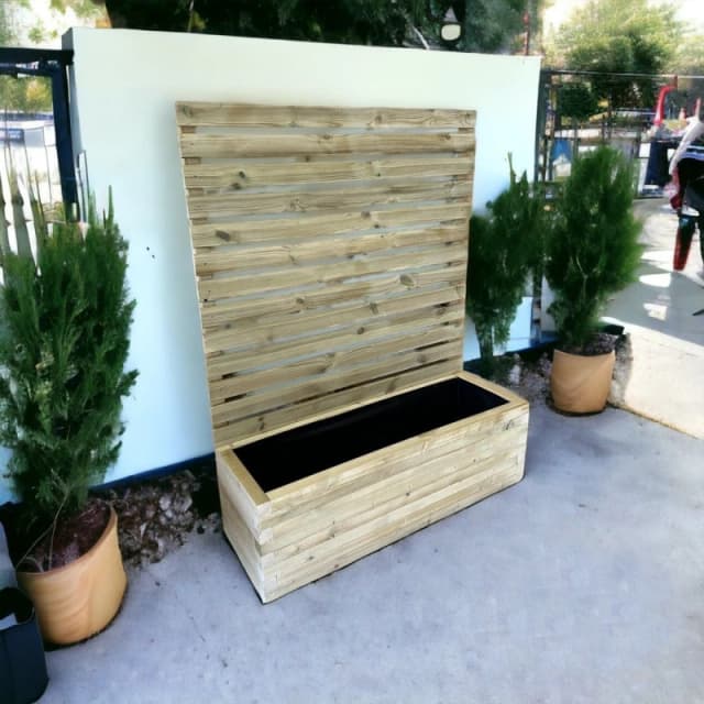 Buttercup Farm Norfolk Planter & Trellis (Pack of 2) - Wood - L90 x W40 x H120cm in Brown Brown Unisex