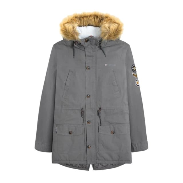 Lambretta Lambretta Men Sherpa Lined Parka in Dark Grey Size: X-Small Dark Grey XS Male 5063806707165