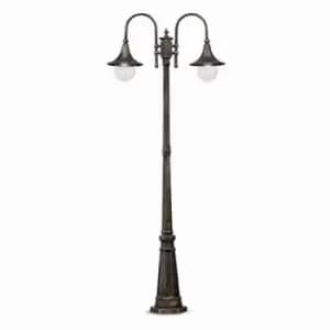 Cima 2 Light Outdoor Post Lantern Brass IP43, E27