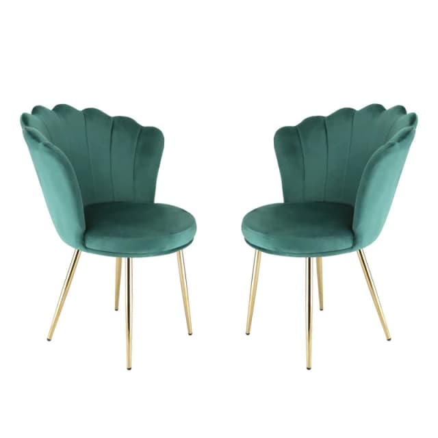 Home Garden Direct Mini Flora - Occasional Chair in Velvet - Green Green Unisex