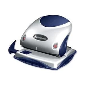 Rexel P225 Robust Metal 2-Hole Punch Silver/Blue - Capacity 25 x 80gsm