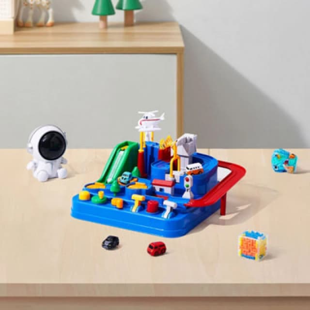 Living And Home Kid Toy Toddler Play Set,city Rescue Race Track Magnet Toy With 4 Cars