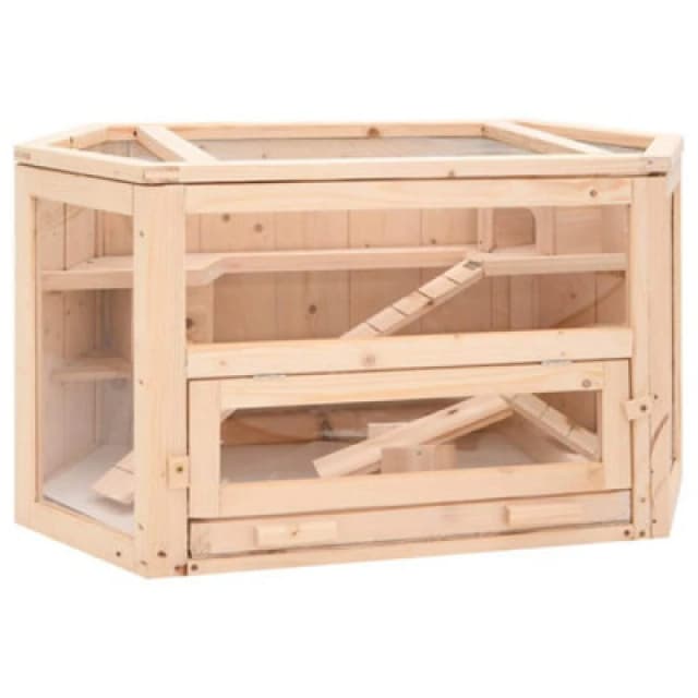 VIDAXL Hamster Cage 80x40x43cm Solid Wood Fir Vidaxl 8720845956295