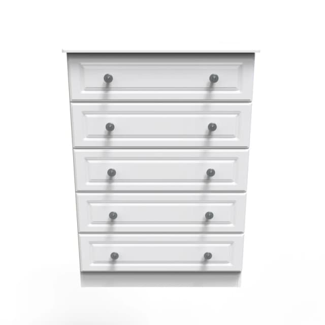 Kendal 5 Drawer Chest In White Ash (Ready Assembled)