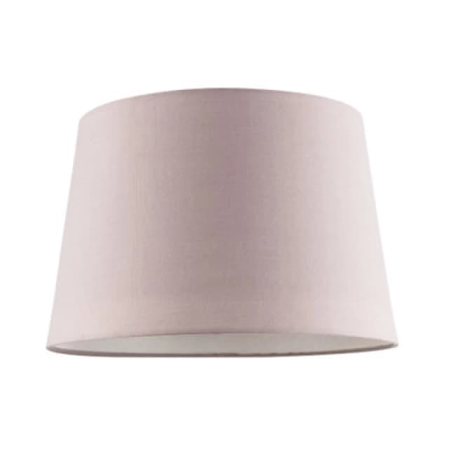 Happy Homewares Blush Pink Cotton Fabric 12" Drum Lampshade With White Cotton Inner