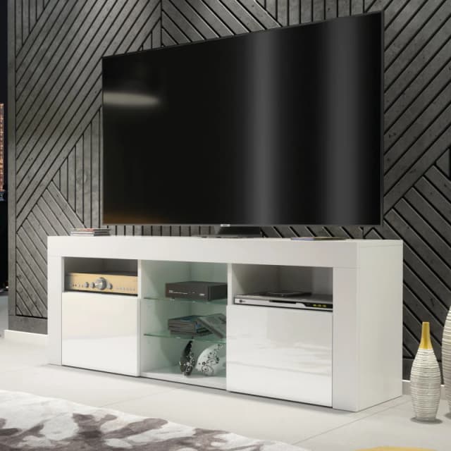 Creative Furniture Creative Furniture TV Unit 145cm Modern - White with High Gloss Doors White One Size Unisex 5061075249713