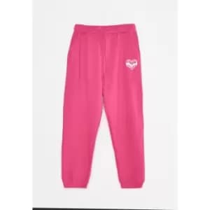 Missguided Plus Size Good Vibes Heart Embroidered Joggers - Pink