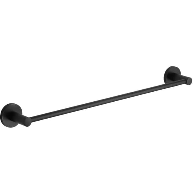 Nes Home 600mm Matte Black Single Towel Bar Stainless Steel Modern Towel Rod for Bathroom Black