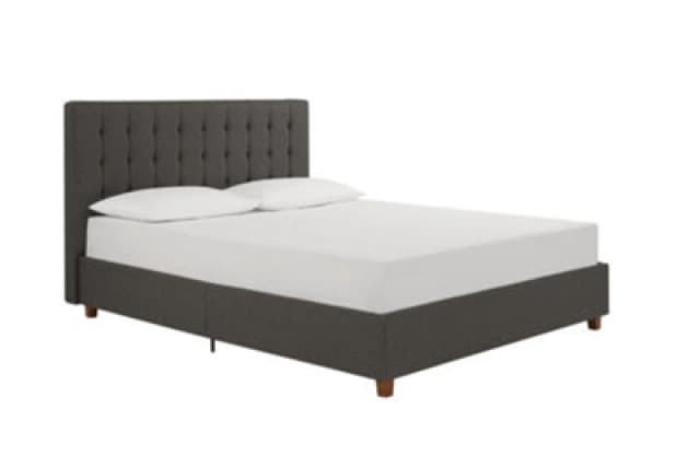 Dorel Emily Upholstered Bed (double ) Grey Linen, Grey 4108429UK