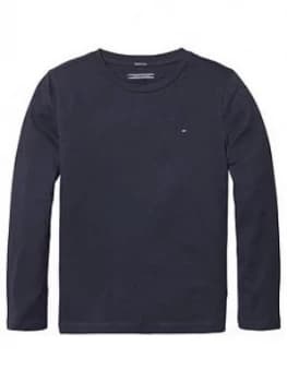 Tommy Hilfiger Boys Long Sleeve Essential Flag T-Shirt - Navy