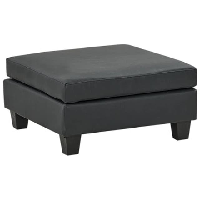 Beliani Ottoman Unstad Faux Leather Black