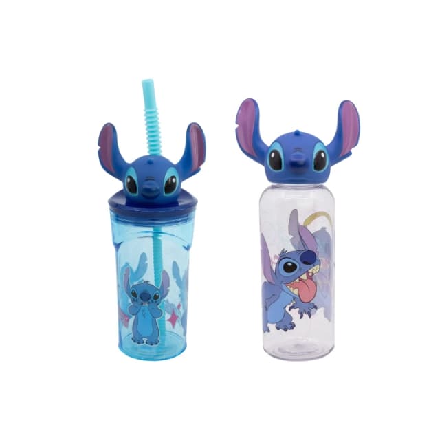Disney Stitch Stitch 3D Bottle And Tumbler Set Kids Tableware 95588 Pink 70958206000