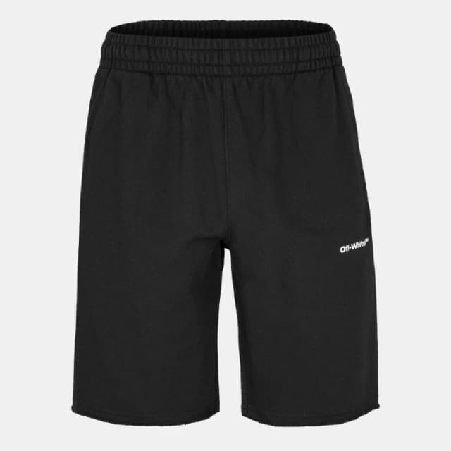 Off-White Off-White Men Wave Out Diag Design Black Sweat Shorts Size: large Black L Male 8052865929899