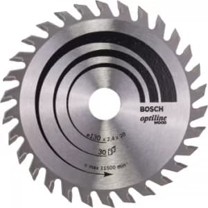 Bosch Optiline Wood Cutting Saw Blade 130mm 30T 20mm