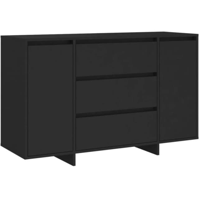 VIDAXL Sideboard with 3 Drawers Black 120x41x75cm Engineered Wood Vidaxl 8720286835050