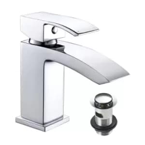 Lucia Waterfall Mono Basin Sink Tap with Slotted Waste
