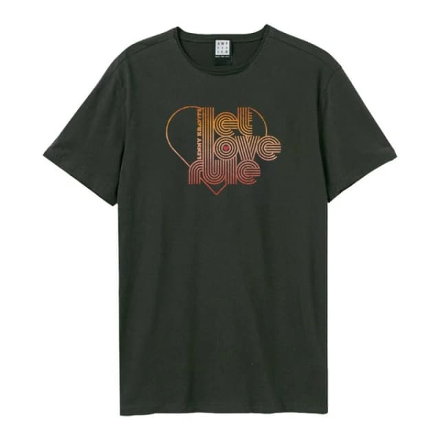 Amplified Amplified Men Let Love Rule Lenny Kravitz T-Shirt in Charcoal Size: Small Charcoal S Male 5063470409204