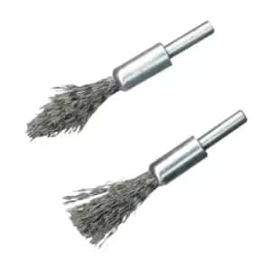 Silverline Steel De-Carb Brush Set 2pk - 6mm Shank