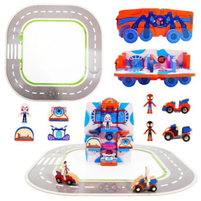 Marvel Spidey And His Amazing Friends Transforming Vehicle Playset, 17 Piece 2 In 1