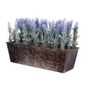 GreenBrokers Artificial Lavender Plant in Rustic Window Box 45cm