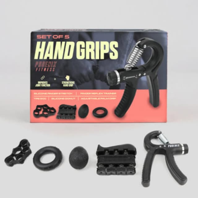 Phoenix Fitness Phoenix Fitness 5pcs Hand Grip Set Black unisex