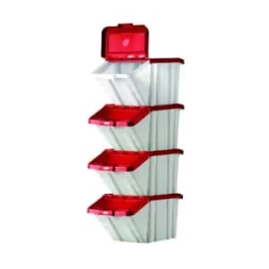 Barton Multifunctional Storage Bins Red Lids (Pack of 4) 052102/4