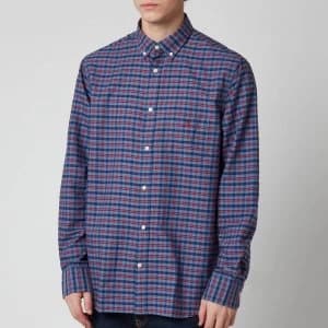 Gant Mens Oxford Check Shirt - Mahogany Red - L