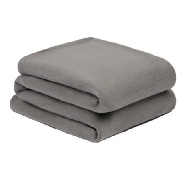 OHS OHS Warm Plain Fleece Throw Over Bed Blanket in Mid Grey Size: 120cm x 150cm Mid Grey 120cm x 150cm Unisex 5027434160044