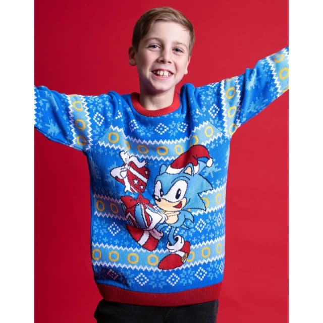 Sonic the Hedgehog Christmas Jumper Blue