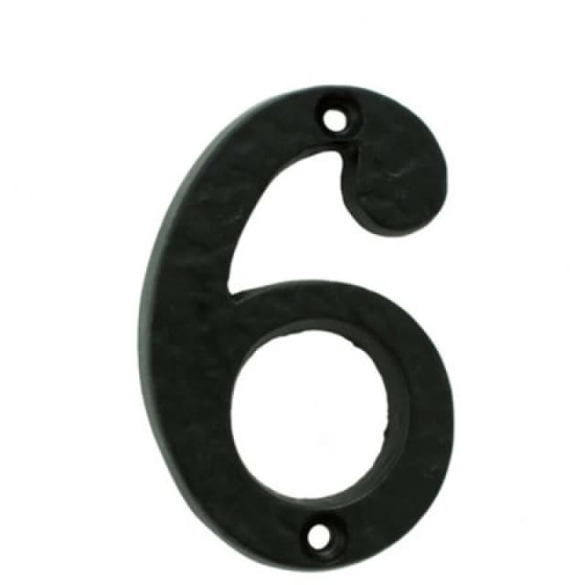 Loops Black Antique Door Number 6/9 78mm Height 8mm Depth Iron Face Numeral Plaque Black