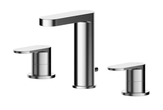 Balterley Round Deck 3 Tap Hole Basin Mixer Tap Pop Up Waste Chrome Silver unisex